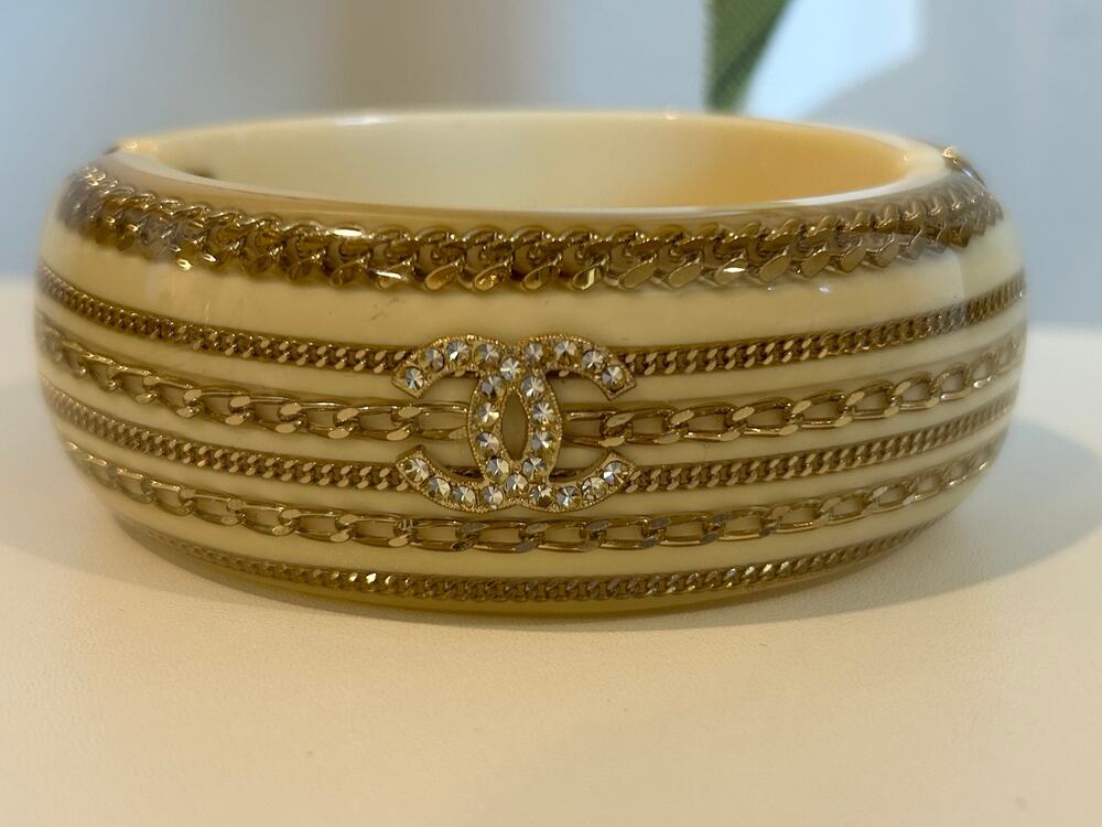 CHANEL CC Logo Bangle Bracelet